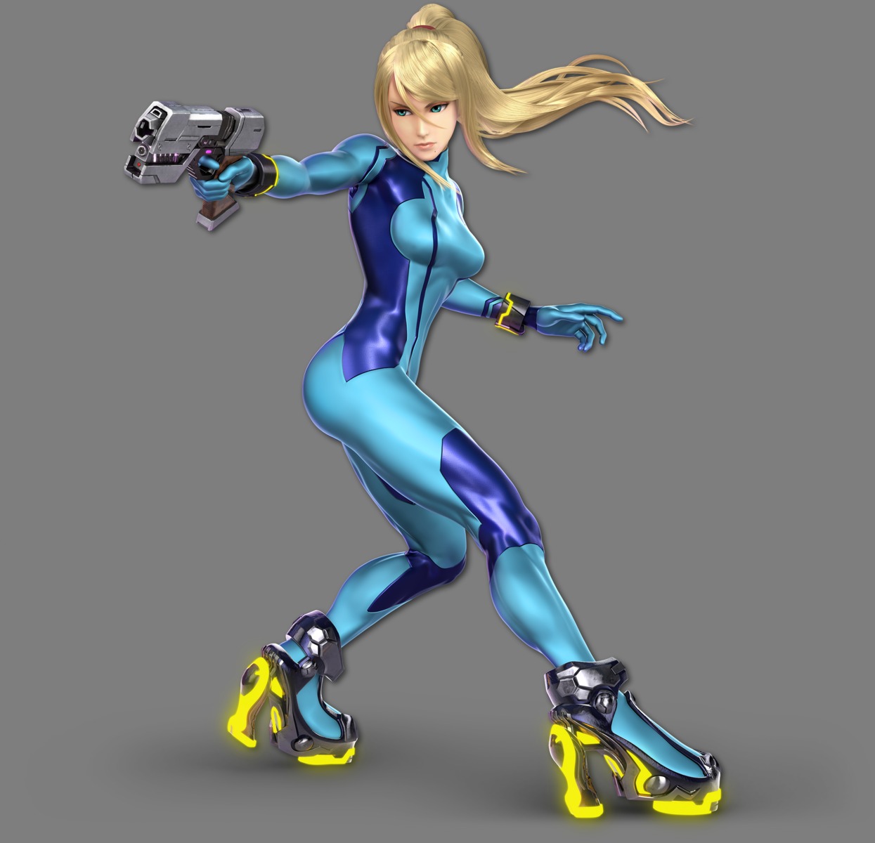 Nintendo Metroid Super Smash Bros Samus Aran Bodysuit Gun Heels